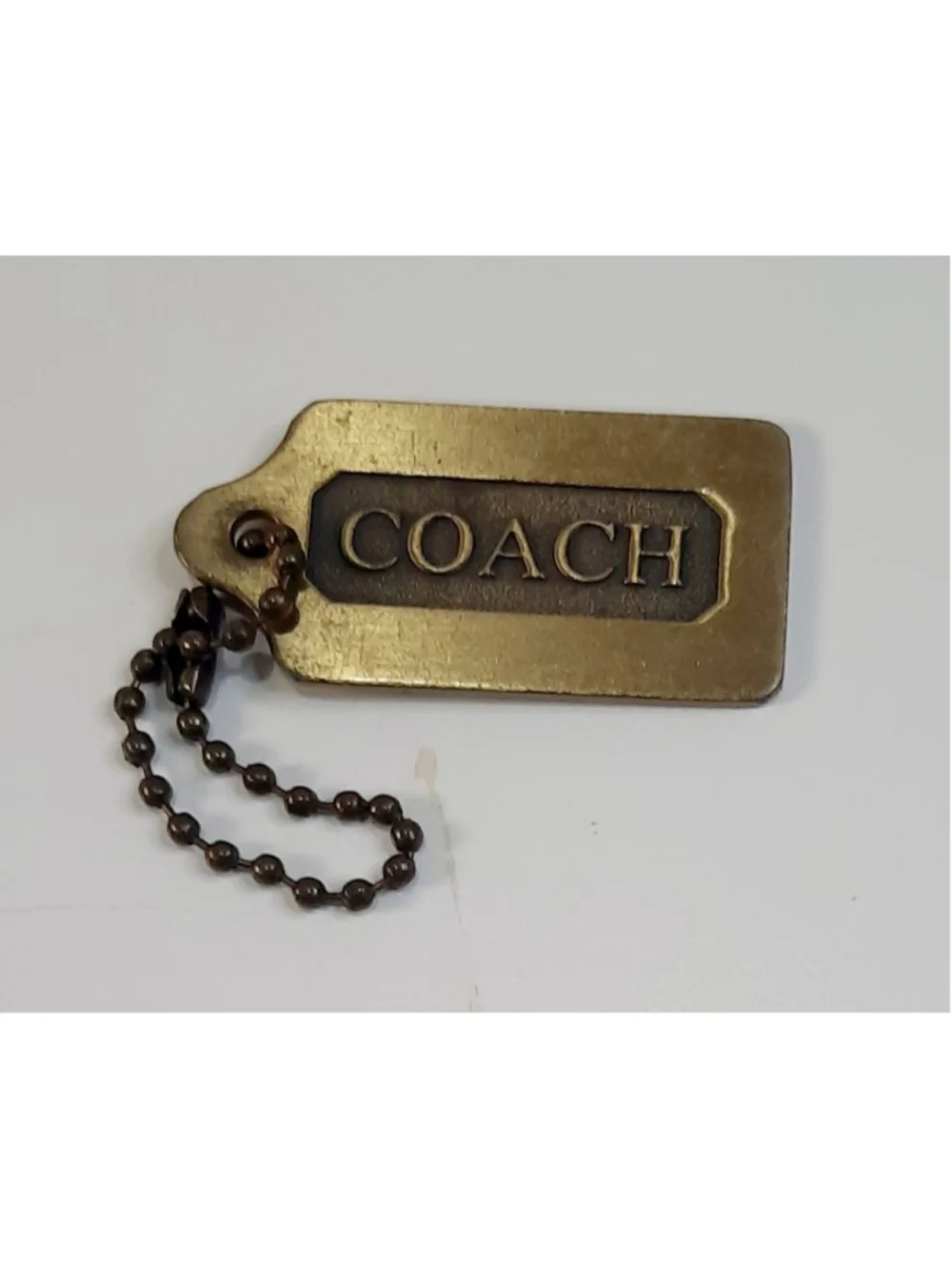 COACH Vintage Style BrassTone Metal Large Sized Hang Tag Purse Replacement Charm